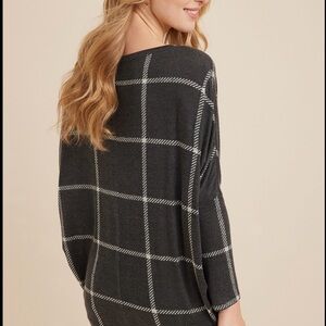 Windowpane dolman top